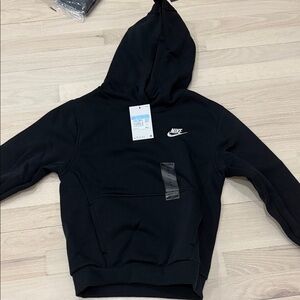 Nike Kids Black Hoodie with White Logo